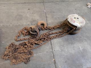 Vintage Herbert Mooris 3-Ton Mechanical Chain Hoist