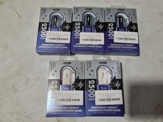 5x Remax Emergency 2500mAh Power Banks w/ USB-C Connection
