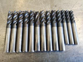 13x Assorted Finishing End Mills