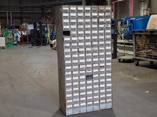 Vintage Steel Small Parts Drawer Cabinet & Contents 