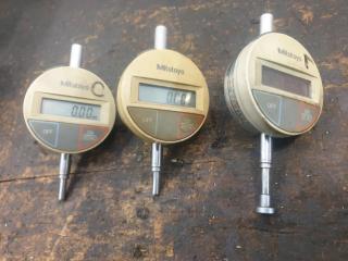 3 x Mitutoyo Digital Dial Gauges