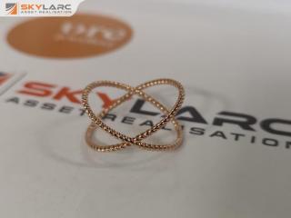 Kirsten Ash Criss Cross 18k Rose Gold Vermel Ring