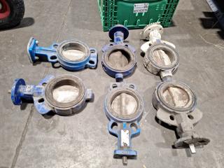 6 Assorted Butterfly Valves