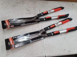 2x Atlas Telescopic Wavy Blade Hedge Shears