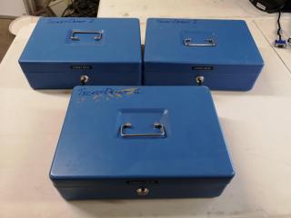 3x Retail Steel Cash Boxes