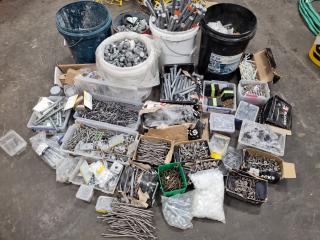 Large Assortment of Construction Bolts, Screws, & More