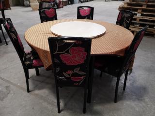 1500mm Diameter Round Restaunt Table w/ 6x Chairs