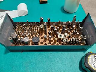 Assorted Small Cutting Tools in Metal Tray