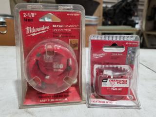 Milwaukee 51mm & 54mm Hole Cutters, New