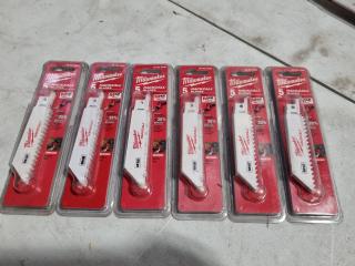 Milwaukee M12 Hacksaw Wood Blades, 6x 5-Blade Packs, New