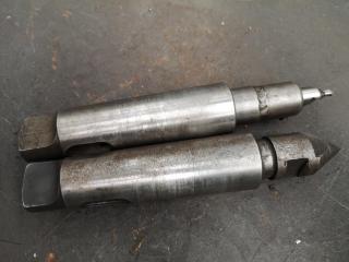 2x Morse Taper No. 5 to No. 4 Drill Adapters w/ Attachments