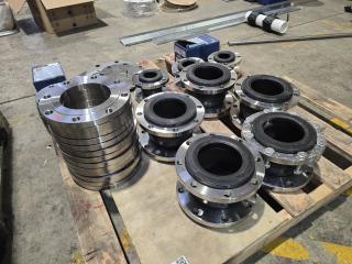 Stainless Steel Flanges and Rubber Expansion Joints Assorted Lot