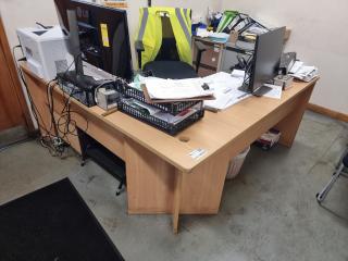 Office Corner L-Shaped Workstation Desk w/ Chair