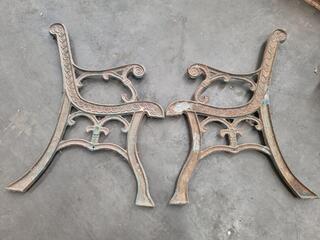 Antique Cast Iron Bench End Frames