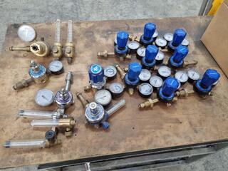 13x Assorted Argon Welding Gas Regulators