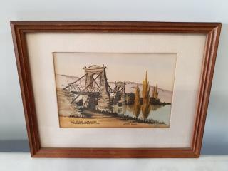 OLD ALEXANDRA BRIDGE framed Print - Yvonne Benson