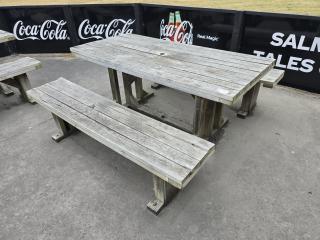 Outdoor Table and Bench Seats