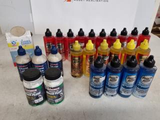 Assorted Bike Lubricants, Fluids, Cements