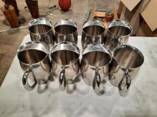 8 x Stainless Steel Pouring Jugs