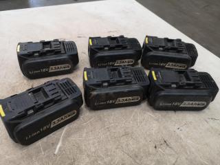 6x Panasonic Li-Ion 18V Power Tool Batteries