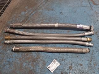 5 Assorted Steel Braided Hoses