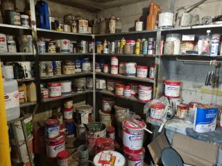 Large Lot of Paints and Chemicals