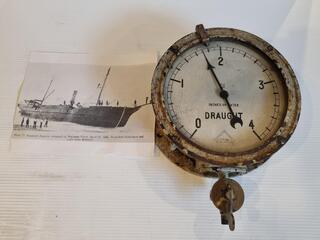 Antique Draught Gauge from Steamship Taiaroa