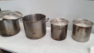 4 Commercial Kitchen Large Cooking Pots