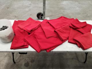 19x Red Restaurant Cafe Table Cloths Covers w/ Clips