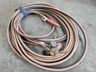 Length of Welding Gas Hose w/ Regulators & Partial Torch