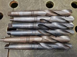 6x Morse Taper No.4 Drills, Large Metric Sizes