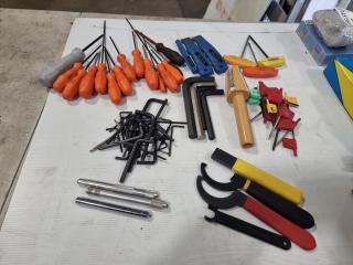 Assorted Lot of Hex/Torx Keys & Chuck/Insert Wrenches