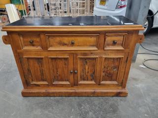 Mobile Double Sided All Wood Cabinet Drawer Unit