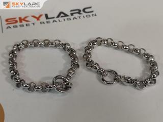 2x Kagi Rhodium Plated Steel Me Bracelets