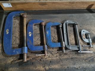 5x Assorted G-Clamps