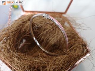 Kristen Ash Sterling Silver Pink Flower Bangle Bracelet