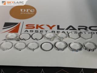 14x Assorted Sterling Silver Stylish Rings