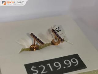 Natural Ceylonese Sapphire Bar Stud Earrings | 9k Rose Gold | ORE Exclusives