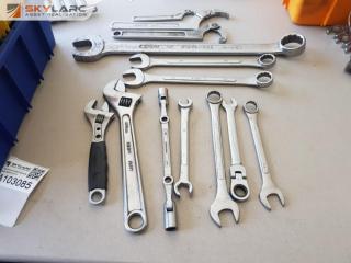 Lot of Spanners, Adjustable and Hook Wrenches