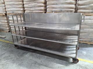Stainless Steel Trolley with Three Shelves