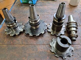 4x BT40 Tool Holders w/ Indexable Mill Cutters