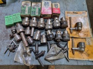 Assorted Keyed Drill Chucks by Jacobs, Yukiwa, AEG,,Cushman