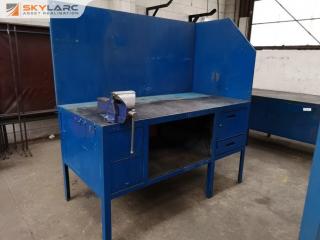 Heavy Duty Steel Workshop Workbench w/ Built in Storage