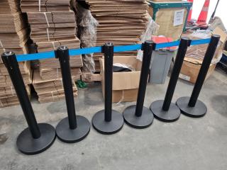 6x Q-Stands 3m Retractable Belt Barrier Stands