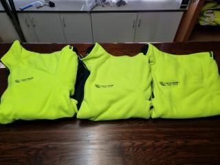 3x Fleece Flourescent Safety Pullovers, Size XL & 2XL, Embossed Logo