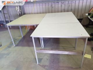 5 x Steel Framed Work Tables