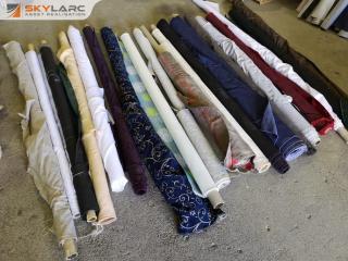 19x Assorted Partial Rolls of Fabric Material