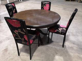 1200mm Diameter Round Restaunt Table w/ 4x Chairs