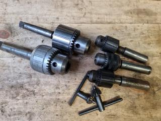 5x Assorted Keyed Drill Chucks