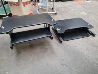 2x Desktop Height Extender Monitor & Keyboard Stands